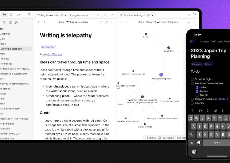 Obsidian: A private and flexible note‑taking app that adapts to the way you think