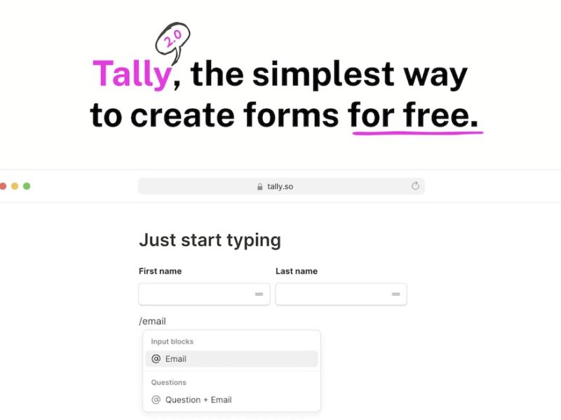 Tally: The simplest way to create forms for free