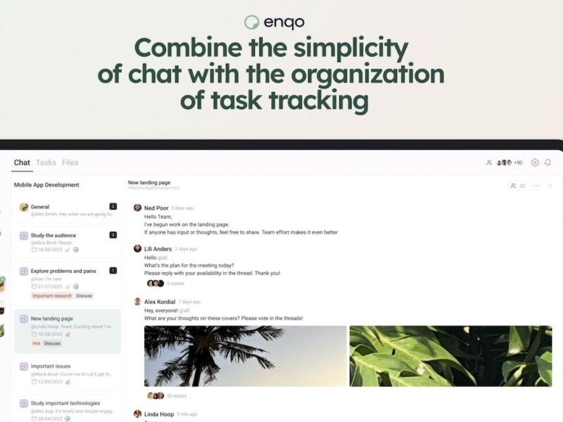 Enqo: Combine chat simplicity with task-tracking organization
